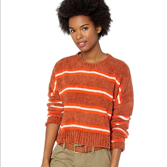 Volcom Striped The Favorite Cropped Sweater